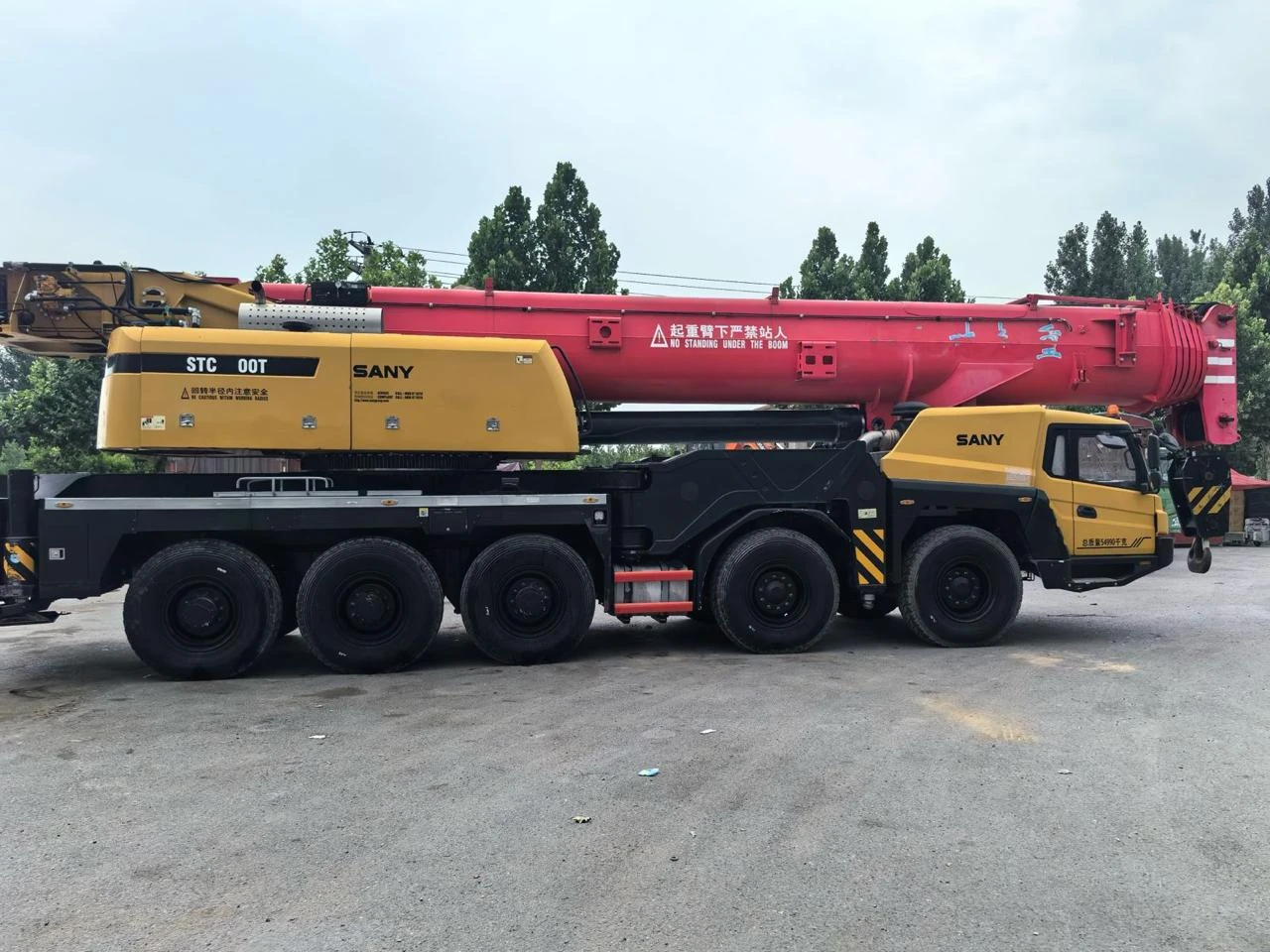 Mobile crane parked on site