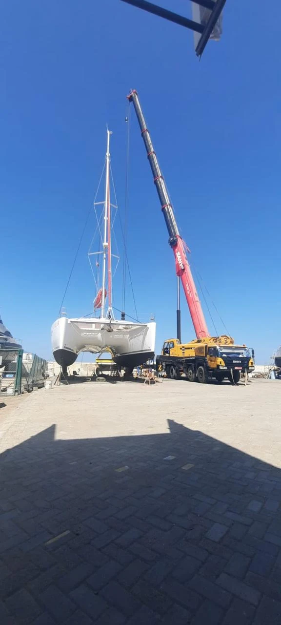 Crane beside site equipment